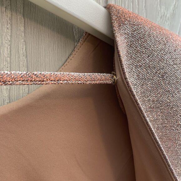 Express Rose Gold Shimmer Short Sleeve Dress Size 6 NWT - Picture 5 of 7